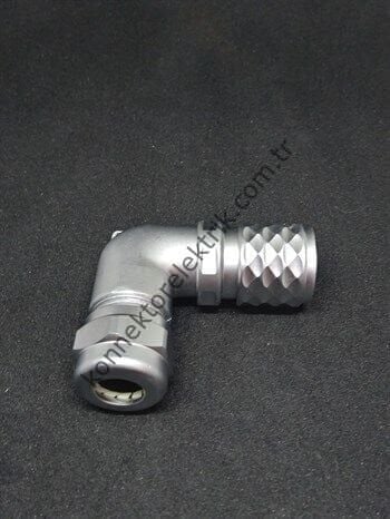 WEIPU SF1214/P9 9 Pin IP67 Metal Kasa 90° Açılı Kablo Tipi Erkek Su Geçirmez Konnektör