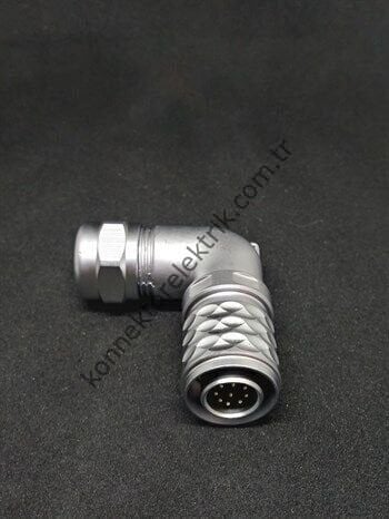 WEIPU SF1214/P9 9 Pin IP67 Metal Kasa 90° Açılı Kablo Tipi Erkek Su Geçirmez Konnektör