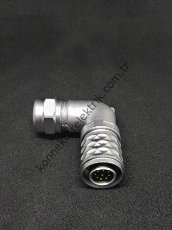 WEIPU SF1214/P9 9 Pin IP67 Metal Kasa 90° Açılı Kablo Tipi Erkek Su Geçirmez Konnektör