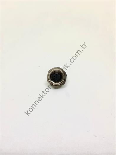 HZ CONNECTORS M9 Önden Somunlu 3 Pin Metal Kasa Panel Tipi Dişi Endüstriyel Konnektör