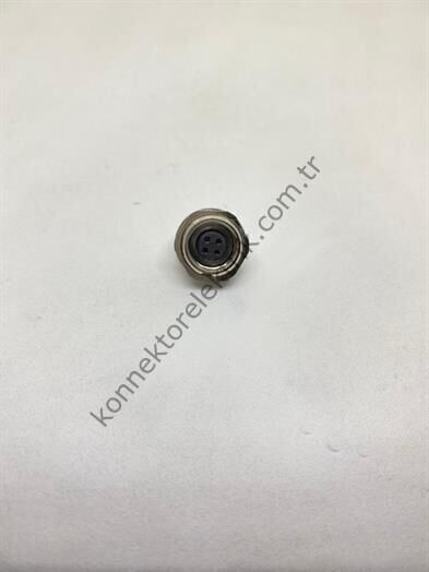 HZ CONNECTORS M9 Önden Somunlu 4 Pin Metal Kasa Panel Tipi Dişi Endüstriyel Konnektör