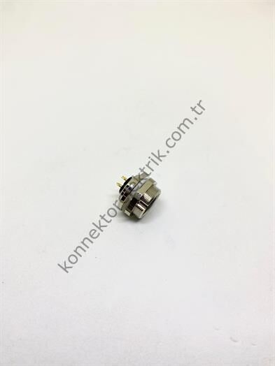 HZ CONNECTORS M9 Önden Somunlu 5 Pin Metal Kasa Panel Tipi Dişi Endüstriyel Konnektör