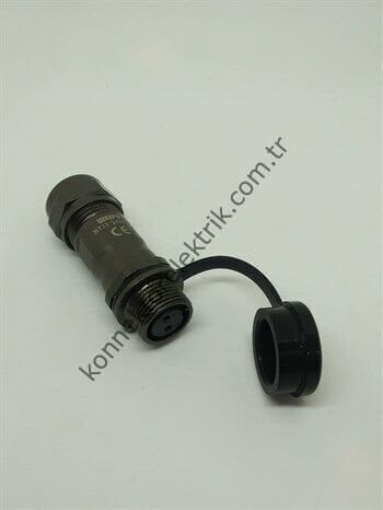 WEIPU ST1211/S2 2 Pin IP67 Metal Kasa Karşıt Kablo Tipi Dişi Su Geçirmez Konnektör