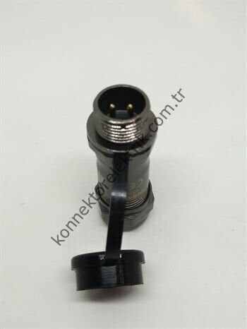 WEIPU ST1211/P2 2 Pin IP67 Metal Kasa Karşıt Kablo Tipi Erkek Su Geçirmez Konnektör