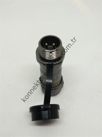 WEIPU ST1211/P2 2 Pin IP67 Metal Kasa Karşıt Kablo Tipi Erkek Su Geçirmez Konnektör