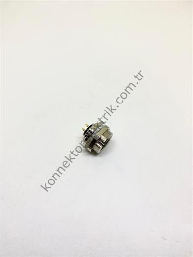 HZ CONNECTORS M9 Önden Somunlu 7 Pin Metal Kasa Panel Tipi Dişi Endüstriyel Konnektör