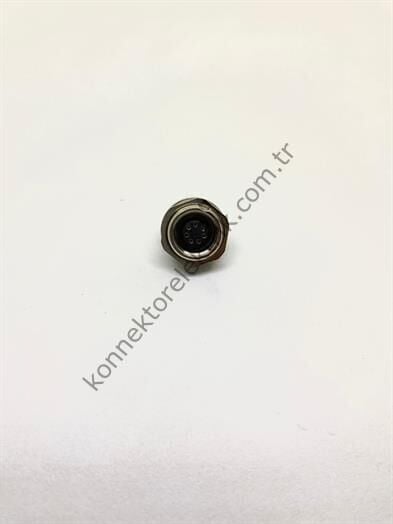 HZ CONNECTORS M9 Önden Somunlu 7 Pin Metal Kasa Panel Tipi Dişi Endüstriyel Konnektör