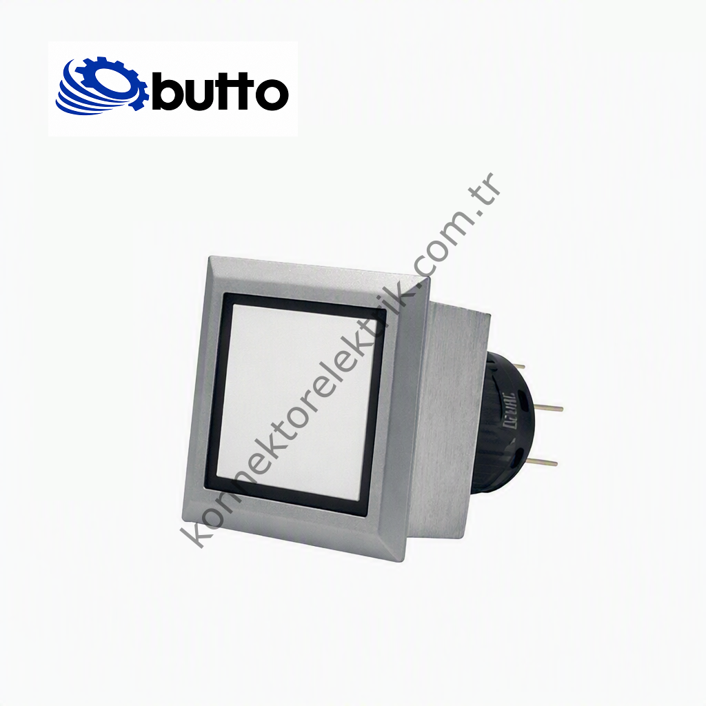 BUTTO K16-G-180-WA2 Kare Plastik Gövde 21-21mm Sinyal Lambası Led Işıklı 220V AC