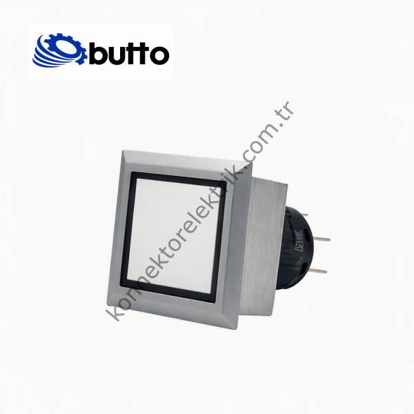 BUTTO K16-G-180-WA2 Kare Plastik Gövde 21-21mm Sinyal Lambası Led Işıklı 220V AC