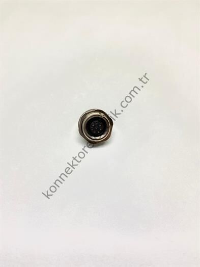 HZ CONNECTORS M9 Önden Somunlu 8 Pin Metal Kasa Panel Tipi Dişi  Endüstriyel Konnektör