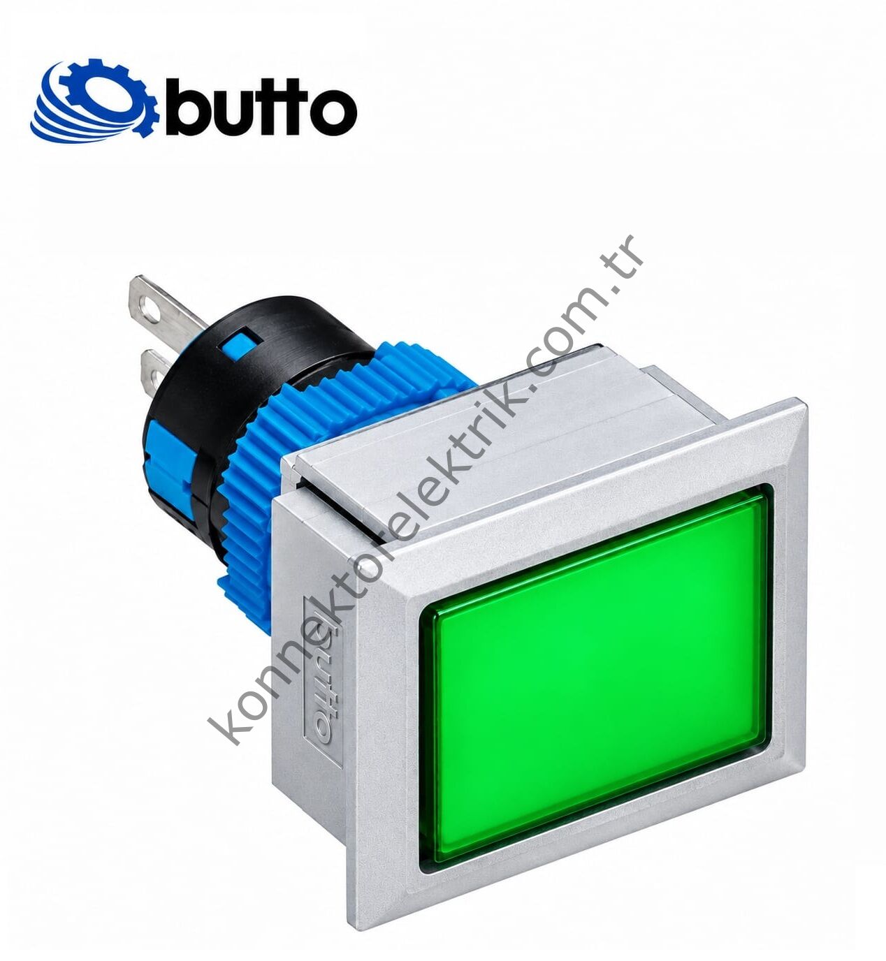 BUTTO K16-G-190-GA2 Dikdörtgen Plastik Gövde 21-27mm Sinyal Lambası Led Işıklı 220V AC
