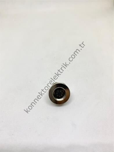 HZ CONNECTORS M9 Arkadan Somunlu 7 Pin Metal Kasa Panel Tipi Dişi Endüstriyel Konnektör