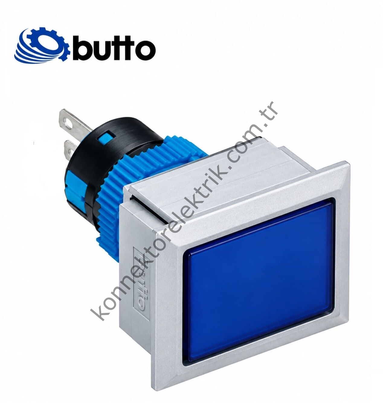 BUTTO K16-G-190-BA2 Dikdörtgen Plastik Gövde 21-27mm Sinyal Lambası Led Işıklı 220V AC