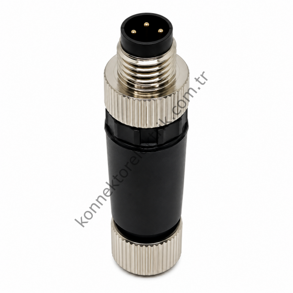 HZ CONNECTORS M8 3 Pin Plastik Kasa Kablo Tipi Erkek Endüstriyel Konnektör