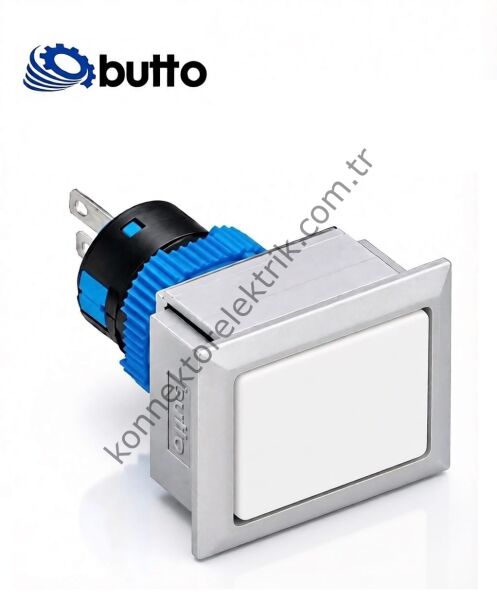 BUTTO K16-G-190-WA2 Dikdörtgen Plastik Gövde 21-27mm Sinyal Lambası Led Işıklı 220V AC