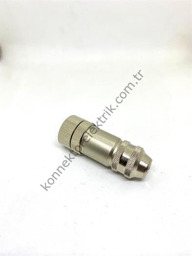 HZ CONNECTORS M12 5 Pin Metal Kasa Kablo Tipi Dişi Endüstriyel Konnektör