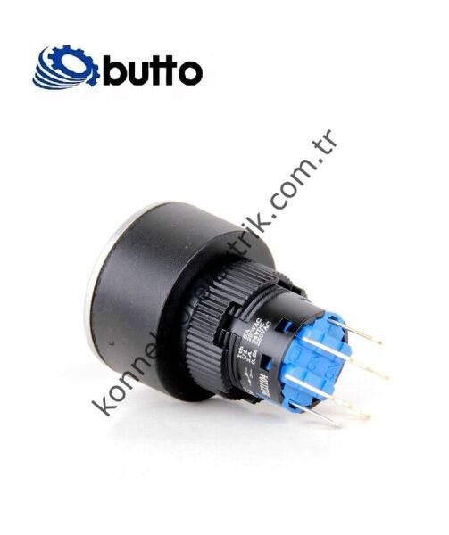 BUTTO K16-G-272-RA2 Yuvarlak Plastik Gövde 16mm Yaylı Buton 220V AC
