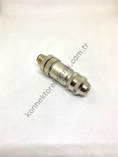 HZ CONNECTORS M12 5 Pin Metal Kasa Kablo Tipi Erkek Endüstriyel Konnektör