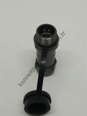 WEIPU ST1211/P4 4 Pin IP67 Metal Kasa Karşıt Kablo Tipi Erkek Su Geçirmez Konnektör
