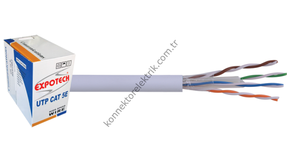 EXPOTECH INF-CCACAT6PVC CAT6 UTP CCA 23AWG 0.57mm PVC Network Kablosu (305 Metre)