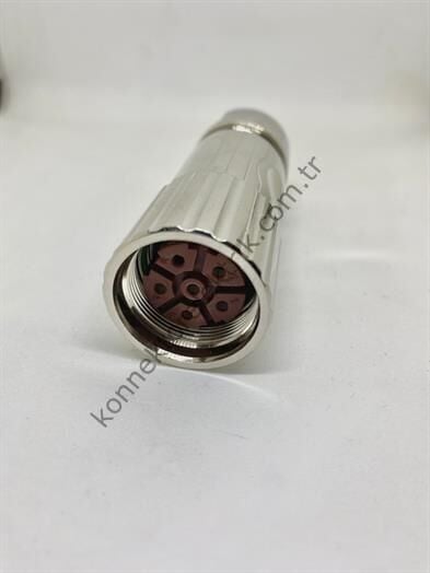 HZ CONNECTORS M23 6 Pin Metal Kasa Kablo Tipi Dişi Endüstriyel Konnektör