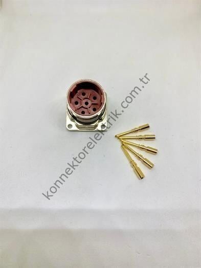 HZ CONNECTORS M23 6 Pin Metal Kasa Panel Tipi Erkek Endüstriyel Konnektör