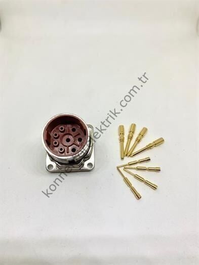 HZ CONNECTORS M23 8 Pin (4+4) Metal Kasa Panel Tipi Erkek Endüstriyel Konnektör