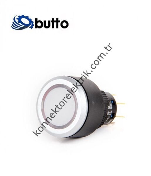 BUTTO K16-G-372-WD Yuvarlak Plastik Gövde 16mm Kalıcı Buton 12-24V DC