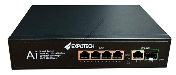 EXPOTECH EX-GG0678P 4 Port PoE Switch + 2 Port Uplink