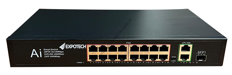EXPOTECH EX-G19250P 16+4 Port GIGABIT Aktif POE Switch