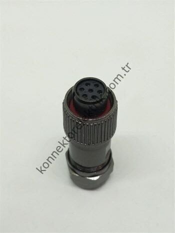 WEIPU ST1210/S7 7 Pin IP67 Metal Kasa Kablo Tipi Dişi Su Geçirmez Konnektör