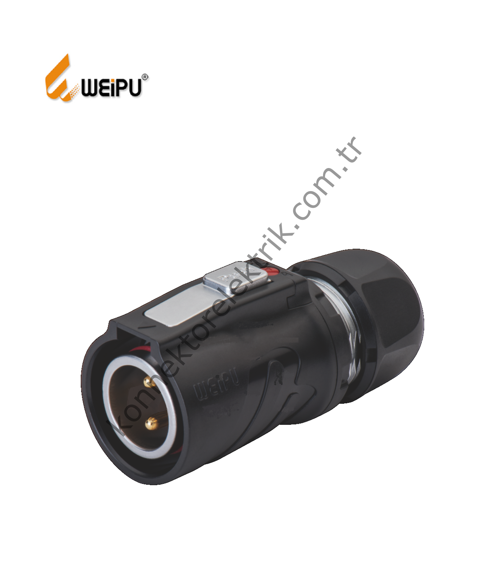 WEIPU WK20J2TE1 2 Pin IP68 Plastik Kasa Kablo Tipi Erkek Su Geçirmez Konnektör
