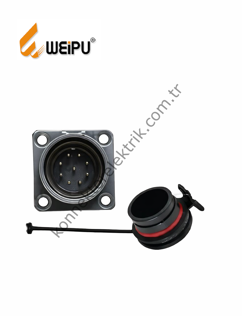 WEIPU WK20J9Z1 9 Pin IP68 Metal Kasa Panel Tipi Erkek Su Geçirmez Konnektör