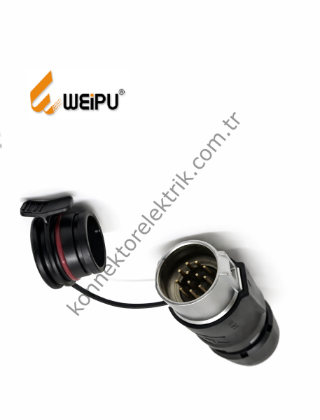 WEIPU WK20J12ZE1 12 Pin IP68 Plastik Kasa Karşıt Kablo Tipi Erkek Su Geçirmez Konnektör