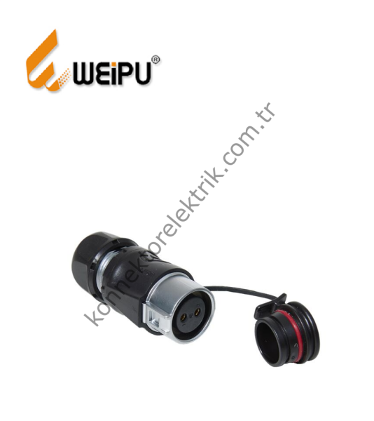WEIPU WK20K2ZE1 2 Pin IP67 Plastik Kasa Karşıt Kablo Tipi Dişi Su Geçirmez Konnektör