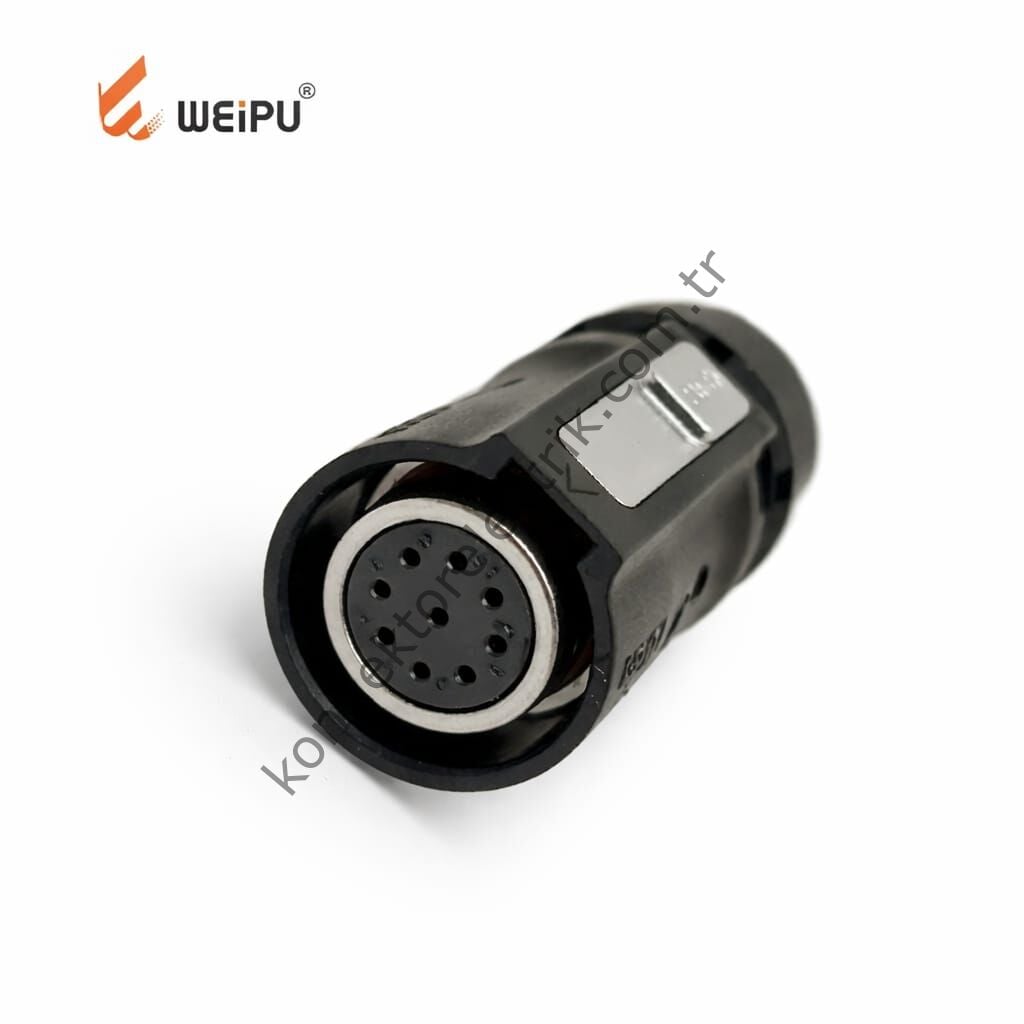 WEIPU WK20K9TE1 9 Pin IP68 Plastik Kasa Kablo Tipi Dişi Su Geçirmez Konnektör