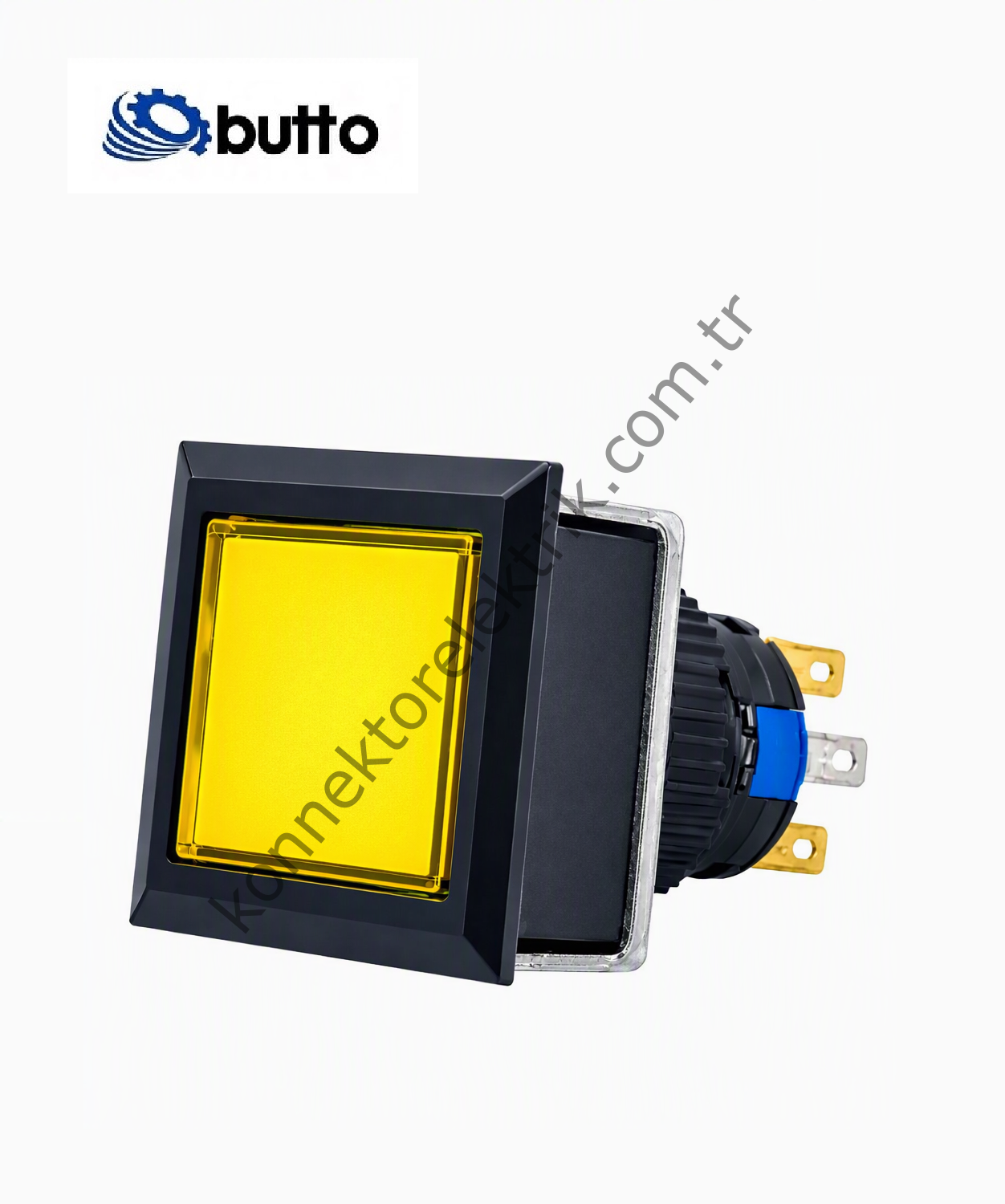 BUTTO K16-G-282-YA2 Kare Plastik Gövde 21x21mm Yaylı Buton Led Işıklı 220V AC