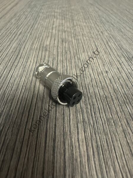 HZ CONNECTORS GX12 12M-4A 4 Pin Metal Kasa Kablo Tipi Dişi Mike (Mayk) Konnektör