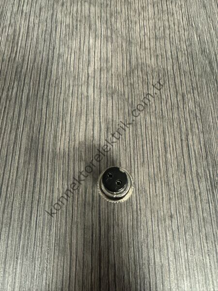 HZ CONNECTORS 12M-2A 2 Pinli Metal Kasa Düz Kablo Tipi Dişi Konnektör