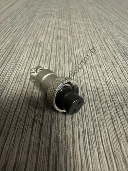 HZ CONNECTORS 12M-2A 2 Pinli Metal Kasa Düz Kablo Tipi Dişi Konnektör