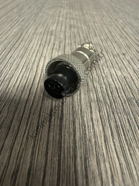 HZ CONNECTORS 12M-3A 3 Pinli Metal Kasa Düz Kablo Tipi Dişi Konnektör