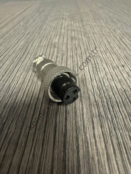 HZ CONNECTORS 12M-3A 3 Pinli Metal Kasa Düz Kablo Tipi Dişi Konnektör