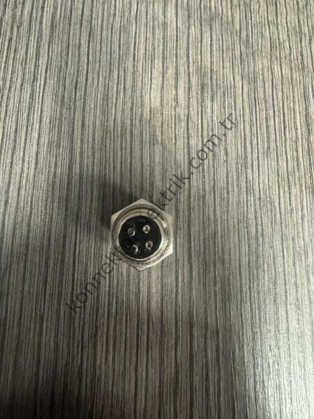 HZ CONNECTORS GX12 12M-4B 4 Pin Metal Kasa Panel Tipi Erkek Mike (Mayk) Konnektör