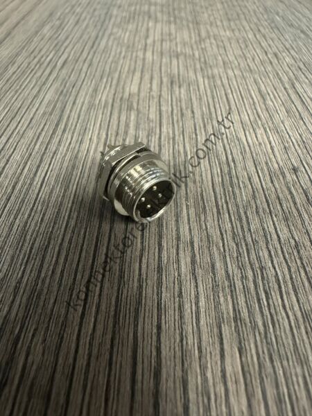 HZ CONNECTORS GX12 12M-4B 4 Pin Metal Kasa Panel Tipi Erkek Mike (Mayk) Konnektör