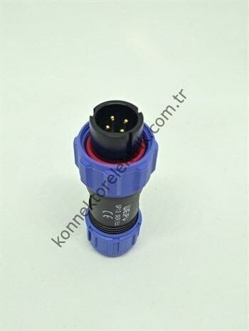 WEIPU SP1310/P4 4 Pin IP68 Plastik Kasa Kablo Tipi Erkek Su Geçirmez Konnektör