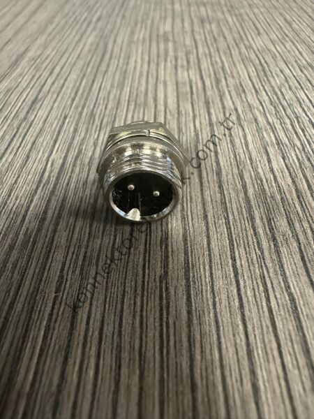 HZ CONNECTORS GX12 12M-2B 2 Pin Metal Kasa Panel Tipi Erkek Mike (Mayk) Konnektör