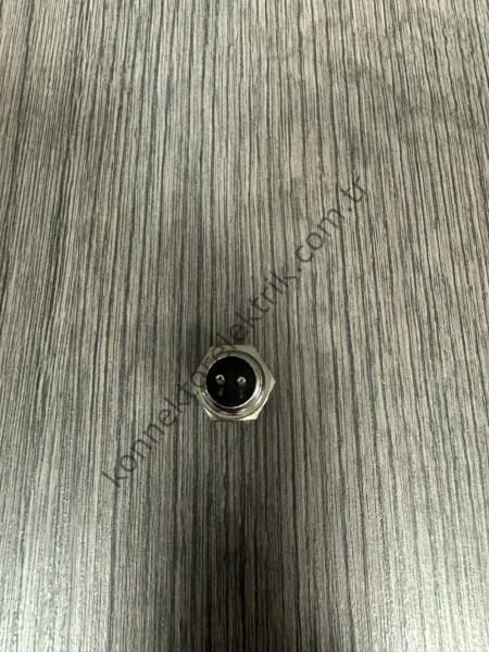 HZ CONNECTORS GX12 12M-2B 2 Pin Metal Kasa Panel Tipi Erkek Mike (Mayk) Konnektör