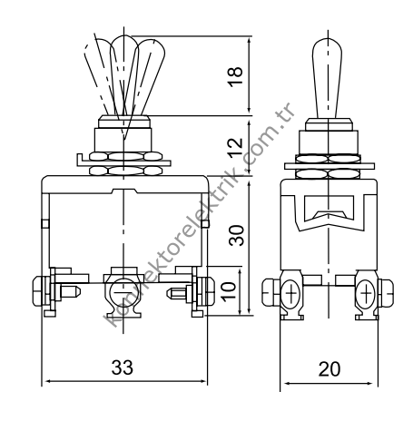 CNTD C523B Serisi 15Amper Toggle Switch