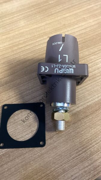 WEIPU WH400A-ZJ-L1-M12 1 Pin IP67 400A Panel Tipi Erkek Powerlock Su Geçirmez Konnektör