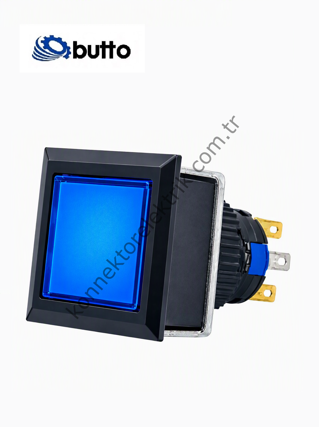 BUTTO K16-G-382-BA2 Kare Plastik Gövde 21x21mm Kalıcı Buton Led Işıklı 220V AC